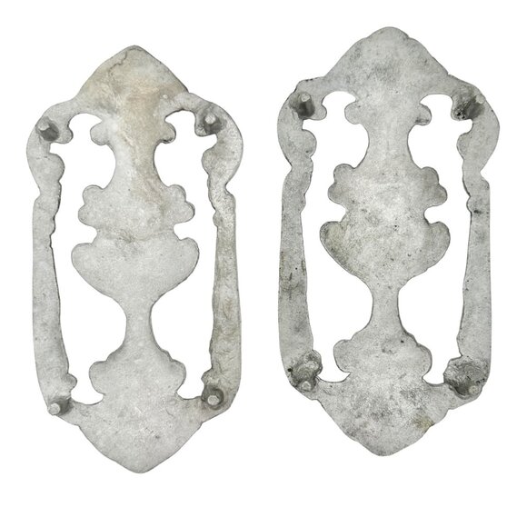 Set of 2 Ornate Trivets 10.5 x 5 Silver Scrollwork - Picture 3 of 5